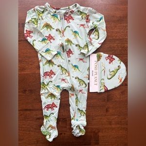 Brand new posh peanut footed pajama with beanie